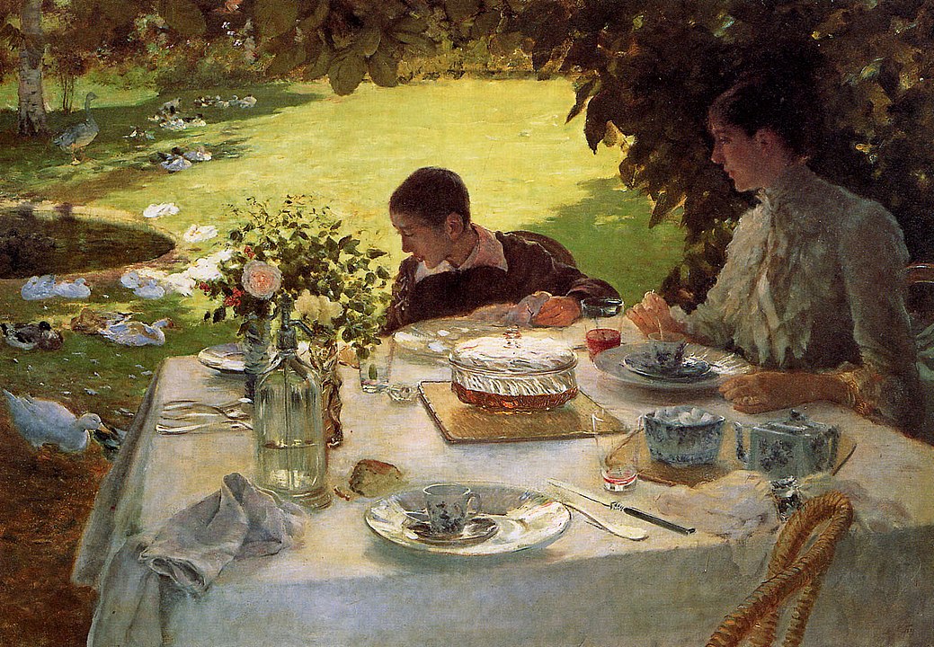 Giuseppe De Nittis, Petit-déjeuner dans le jardin (1884)