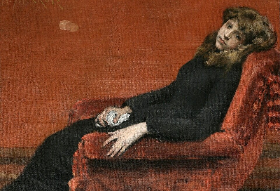 William Merritt Chase, La giovane orfana (1884) part.